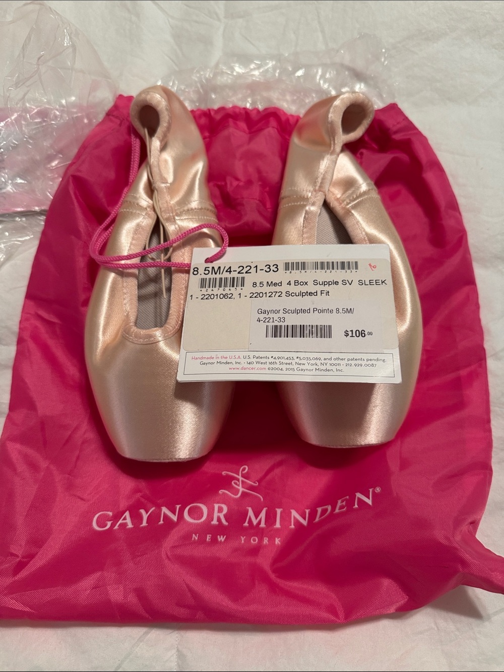 Pink Satin Pointe Shoes — Sculpted Fit Gaynor Minden